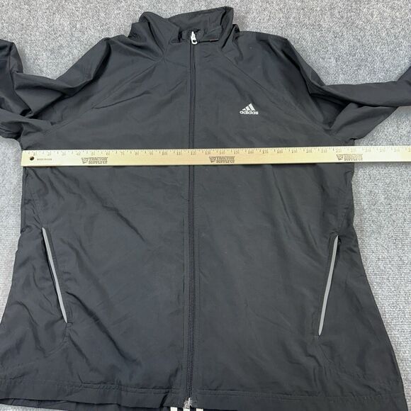 ADIDAS Women’s Windbreaker Jacket Full Zip Black Size XL Active Wear - Picture 3 of 8